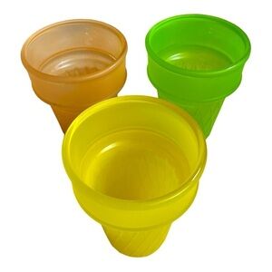 Vintage Libbey Frosted Ice Cream Cone Design Glasses/Cups